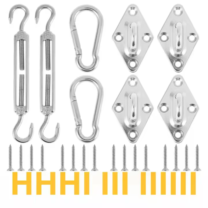 Kit De Instalación De Toldo Accesorios De Reparación De Sombra De Hierro Duradero Con Herramientas De Acero Inoxidable Para Jardín Hogar - 1