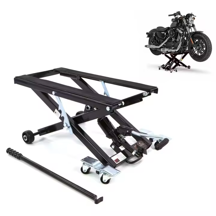 JOMAFA - ELEVADOR PLATAFORMA CABALLETE HIDRAULICO PARA MOTOS Y QUADS 500KG NEGRO - 77512 - 1