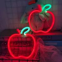 Luces Neón LED De Apple Para Pared Alimentadas Por USB/batería Decorativas Para Navidad Fiestas Bares Y Hogares Lámpara Moderna Sin Regulación De Brillo - details 1