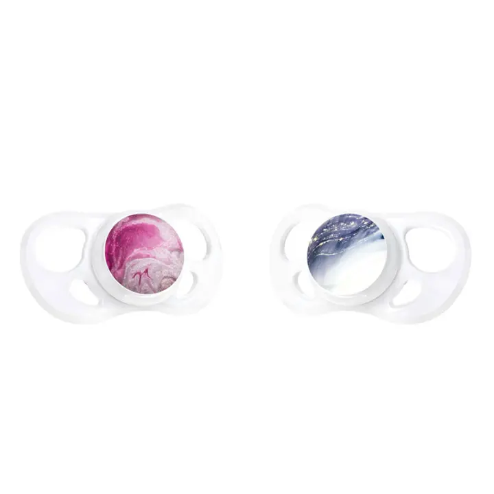 Twistshake 2x Chupete 0-6m Marmol Rosa/Morado - 1
