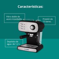 KUBO Cafetera Espresso, Presión 15 bar, Depósito Agua 1.2L, 850W, Vaporizador para capuchino o bebidas con leche, Limpieza Fácil - details 0