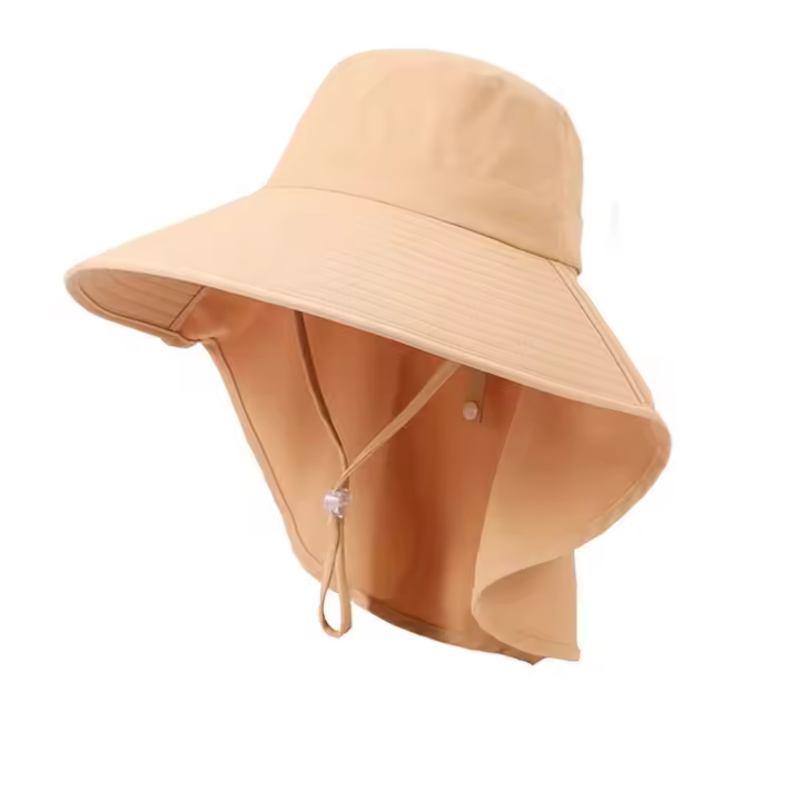 Gorro De Verano Para Mujer Protección UV Con Visera Ancha Y Capucha Para Pelo Estilo Casual Material De Poliéster Adecuado Para Pesca Y Senderismo - 1
