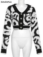 Cardigan Sweater Para Mujer Estilo Casual Con V-Neck Botones Manga Larga Suéter De Punto Cálido Y Moderno De Y2K Para Otoño - details 2