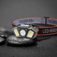 Linterna Frontal Con Sensor De Movimiento LED Blanco Potente Para Camping Y Pesca Lámpara De Cabeza Roja Con Modo De Destello - details 0