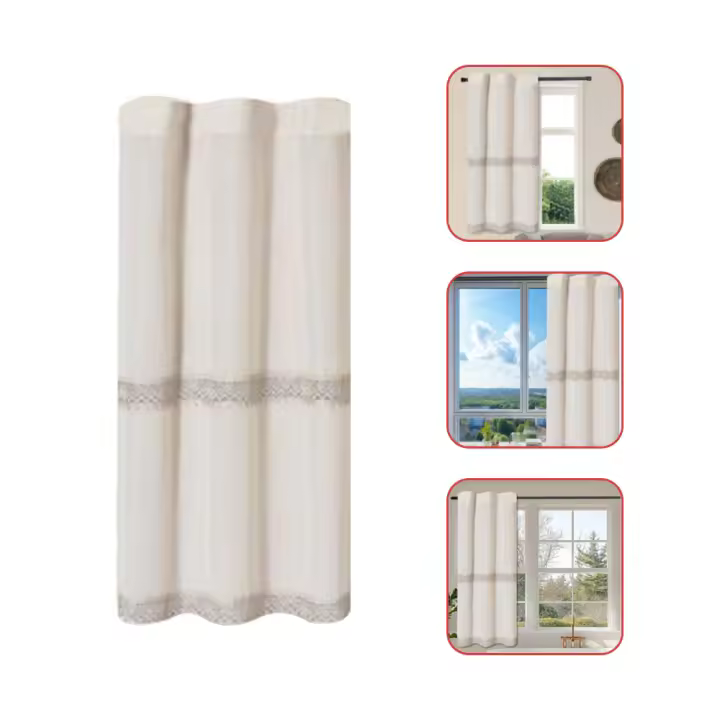 Cortina - 100x150 - 1p Cortinas PequeñAs De Encaje Italiano Soluble En Fengshui, Color Beige, De Una Pieza, Adecuadas Para Dormitorio Y Sala De Estar, Cortinas Filtrantes De Luz 2025 Nuevo Caliente - 1