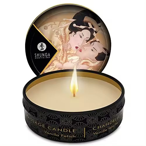 SHUNGA MINI CARESS BY CANDELIGHT VELA MASAJE VAINILLA 30ML - 1