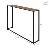Max Home - Mesa radiador, 105x20x82 cm, Peso máximo 8 kg, estructura de acero negro, balda efecto madera, estilo industrial, modero, para recibidor, entrada, salón, comedor, pasillo, dormitorio, baño - details 3