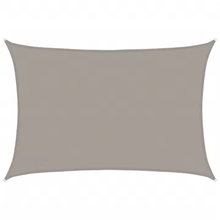 Toldo de Vela rectangular HDPE gris Claro 160g/m² 4x5 m - 1