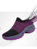 Calcetines Deportivos Casuales Para Mujer Zapatillas De Moda Con Suela Gruesa Y Almohadilla De Aire Tacón Inclinado Zapatos De Rock - details 12