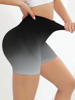 Shorts De Yoga Para Mujer Cintura Alta Sin Costuras Ombre Scrunch Para Ejercicio Correr Y Gimnasio Material De Poliéster - details 1