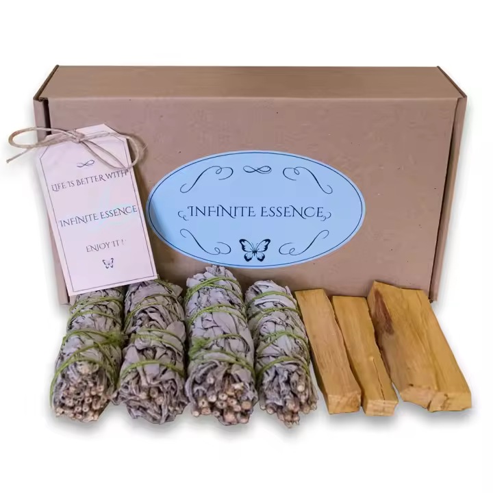 LAMARE - Kit Salvia Californiana y Palo Santo - 4 manojos de Salvia californiana + 4 varas de Palo Santo del Perú - 100% Natural y Artesanal - 1