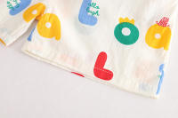 Conjunto De Ropa Infantil Para Bebés Niños Y Niñas Estilo Casual Verano Con Estampado De Letras Camiseta Y Shorts Moda Infantil Unisex Talla Ajustada Material Algodón Y Spandex - details 9
