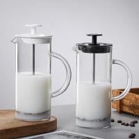 Tetera De Café Francesa 480ml Kesoto Para Oficina Y Camping Con Filtro De Café Pot Y Froter De Leche Material De Vidrio - details 4