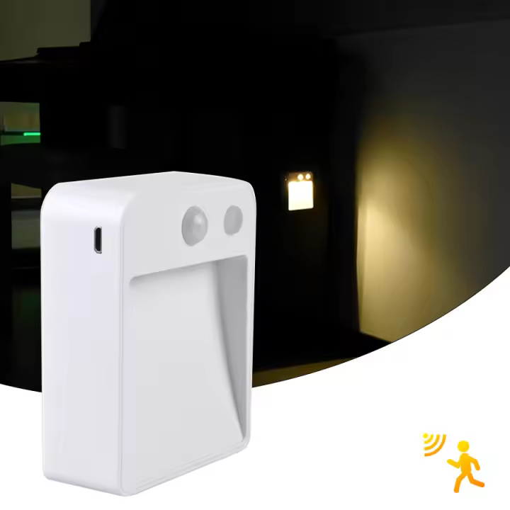 Lámpara Nocturna LED Con Sensor De Movimiento Inalámbrico Alimentada Por Batería 2 Modos Siempre Encendida/Auto Para Dormitorio Armario Baño Escaleras - 1