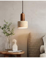 Lámpara Colgante De Carrilera LED Amarilla Marmol Japonés Wabi Sabi Travertino Nórdica Para Lateral De Cama Restaurante Pasillo Decoración - details 2