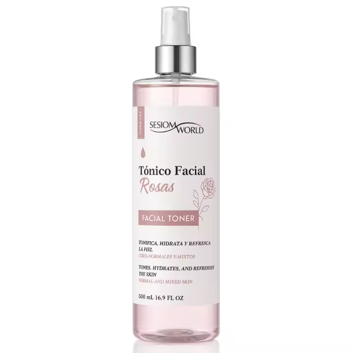 Tónico facial de rosas cutis normales y mixtos sin parabenos 500ml. Spray - 1