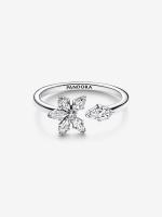 Pandora - Anillo Abierto with Racimo de herbario brilliant-Plata de Ley - details 0