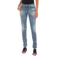 MET-Pantalon Tejano Largo efecto gastado y roto 10DB50305 para Mujer