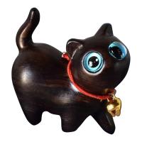 Mini Adornos De Gato Lindo Figuras De Madera Carved a Mano Para Escritorio Decoración Estilo Pastoral Tema Animal Sin Personalizar - details 8