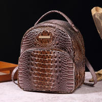 Mochila De Lujo Con Patrón De Cocodrilo Vintage Viaje Clásico Preppy Escuela Mochila De Día Para Mujer Material PU - details 15