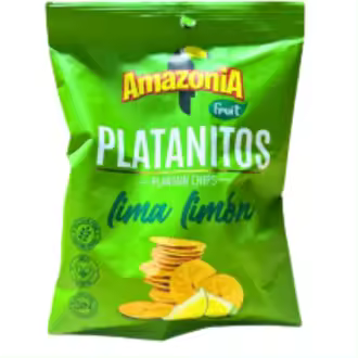 Platanitos Lima Limón Amazonia x 75 gr- Snack de plátano verde con sabor a limón - 1