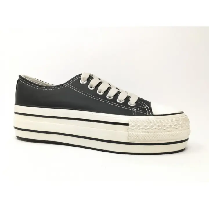 KTEY 46 CZ-787 Zapatillas de lona mujer 29689 XL BASQUET DOBLE PISO NAPA BLACK - 1