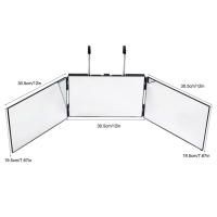 Espejo De Maquillaje Plegable Con Luz LED 360 Grados Para Hombres Espejo De Peluquería Auto Corte Tridimensional Ajustable - details 19