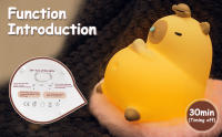 Lámpara Nocturna Para Niños De Silicona Capybara Cartoon USB Recargable Con Temporizador Y Regulación De Brillo Luces De Noche Decorativas Para Habitación - details 11