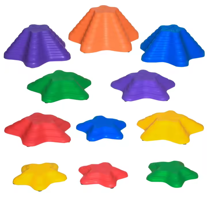 Outsunny Piedras de Equilibrio para Niños Apilables Bloques de Equilibrio Antideslizante Estilo Estrella de Mar de 11 Piezas para Coordinación y Desarrollo del Equilibrio Interior Exterior - 1