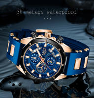 Reloj Deportivo De Lujo Para Hombre LIGE 2025 Reloj De Cuarzo Impermeable Con Cronógrafo Y Fecha Correa De Silicona Moda Y Casual - details 6