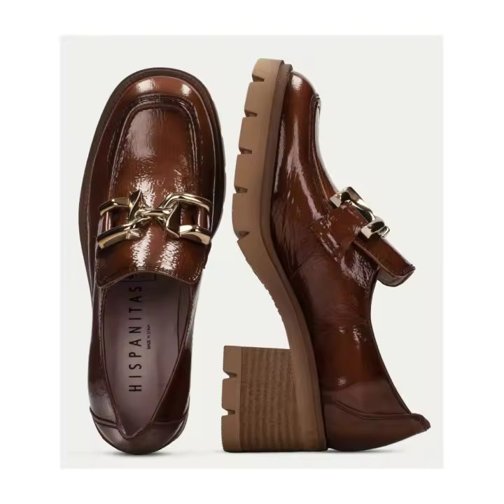 Shoes Mocasin marca Hispanitas para mujer en color cuero - 1