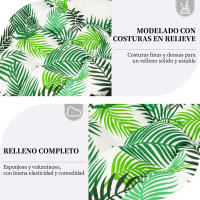 NQT Cojín para Tumbona Acolchada de Exterior 180x55cm con Almohada Reposacabeza - Colchóneta para Tumbonas de Jardín, Terraza, Balcón y Playa (1, Pack de 2) - details 2
