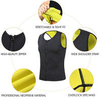 Chaleco De Sauna Para Hombres Entrenador De Cintura Sudadera Ajustador De Cuerpo Quemagrasa Top De Gimnasio Fitness Correas De Grasa - details 8
