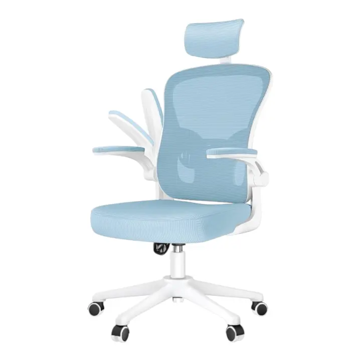 Silla de Oficina, para Gaming, Escritorio Ergonómica con Reposacabezas, Ajustable y con Soporte Lumbar  Respaldo de Malla Transpirable  Reposabrazos Abatibles de 90°  Giratoria 360° (SF168-002 6190 H6) - 1
