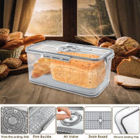 Caja De Almacenamiento Para Pan De Grado Alimenticio Con Registro De Tiempo De Cierre Caja De Alimentos Para Sandías Verduras Frutas Estilo Moderno Material PET - details 2