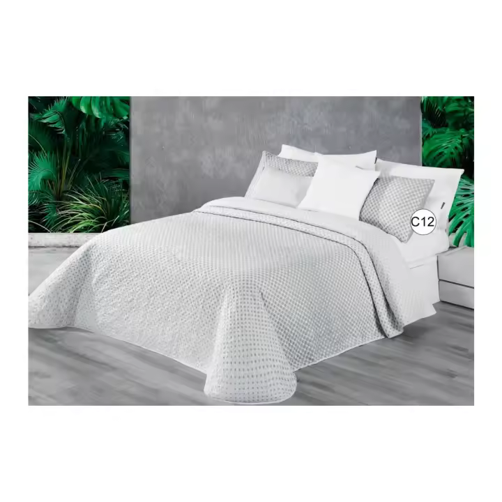 Colcha Bouti Reversible Manterol  Cama 135 SUMMER 122 - Estampado de Motas en Rosa o Gris o Azul - Ropa de Cama de Alta Calidad - 1