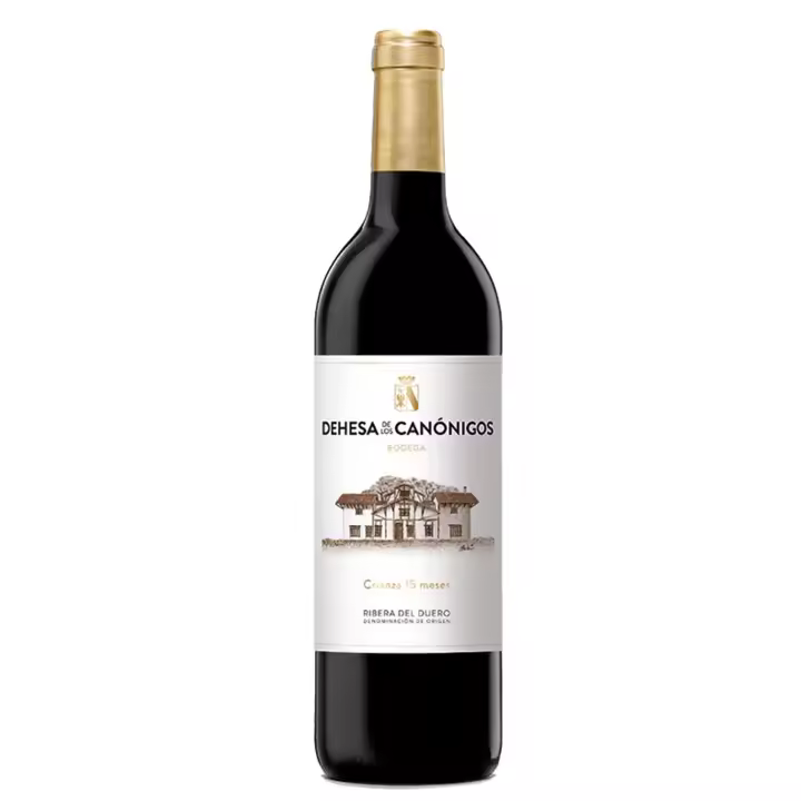 Blanco y tinto Dehesa de los Canónigos Crianza - Tinto Fino - Vino Tinto Ribera del Duero - 15 Meses de Crianza - 1