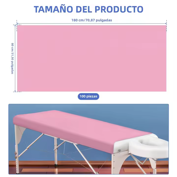 100Pcs Sábanas Desechables 80x180cm Cubierta De Masaje De Spa No Tejida Transpirable Y Cómoda Para Salon Y Hotel Viajes - 1