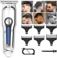 Cortapelos de acero inoxidable plateado para barberos profesionales e individuos para recortar todo tipo de cabello, barba, cuerpo/pecho, recortador inalámbrico recargable - details 3