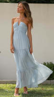 Vestido Maxi Bohemio De Verano Para Mujer En Chiffon Floral Sin Mangas Cuello En V A-Line Largo Con Espalda Descubierta Y Volante - details 32