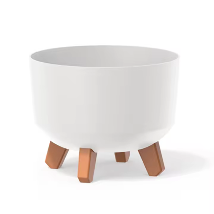 Macetero Prosperplast GRACIA Antracita con Relieve y Patas Extraíbles de 23,5 X 23,5 X 18,7 Cm - 1