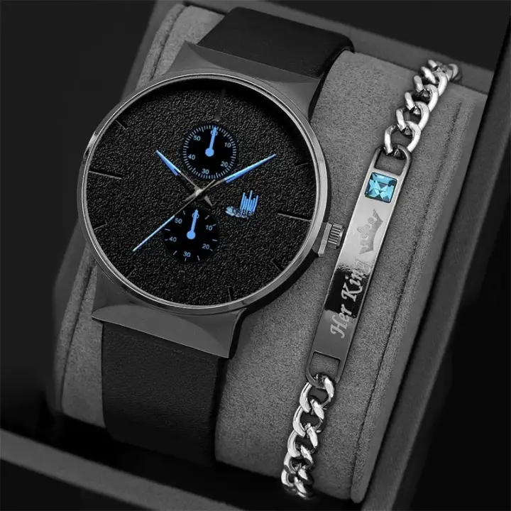 Reloj Deportivo Para Hombre 2pcs Set Moda Reloj De Pulsera De Cuarzo Negocio Casual Reloj De Lujo Para Hombre Relogio Masculino - 1