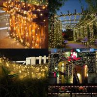 Luces De Hiedra Solar Para Exteriores 105Pies 310LED Impermeables Para Navidad Patio Jardín Bodas Fiestas Decoración De Árbol - details 6