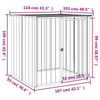 vidaXL Caseta perros con tejado acero galvanizado negro 110x103x109 cm - details 4