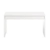 Mesa escritorio TOUCH reversible en Blanco Artik con 2 cajones, guías metálicas, pata lacada blanca, cantos PVC, tablero melaminizado tipo E1, estructura robusta, capacidad 25 kg, diseño funcional y silencioso con tacos ABS y cajones MDF - details 1