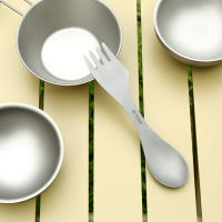 Ti Spork 3-en-1 Cuchara Tenedor Cortador Para Camping Y Senderismo Utensilios De Mesa Al Aire Libre Combo De Ti Para Expediciones Al Aire Libre - details 1