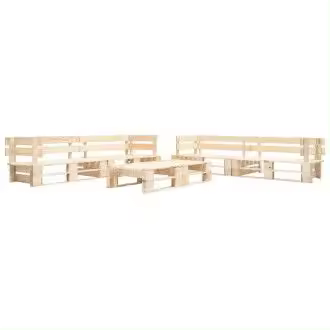 VIDAXL 277502 set de muebles de palés para jardín de 6 piezas fabricado en madera de pino en color natural - 1