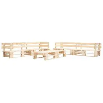 VIDAXL 277502 set de muebles de palés para jardín de 6 piezas fabricado en madera de pino en color natural - 1