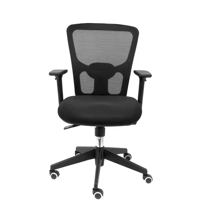 Silla de Oficina Ergonómica Piqueras Y Crespo con Respaldo de Malla Negro y Asiento 3D Negro - 1