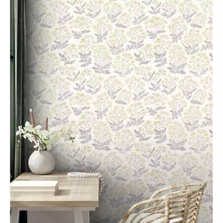Muestra DIN A4 de Papel pintado vinílico ecológico de ramilletes de flores amarillas - Glasgow Flowers 680697 de GAULAN - 1